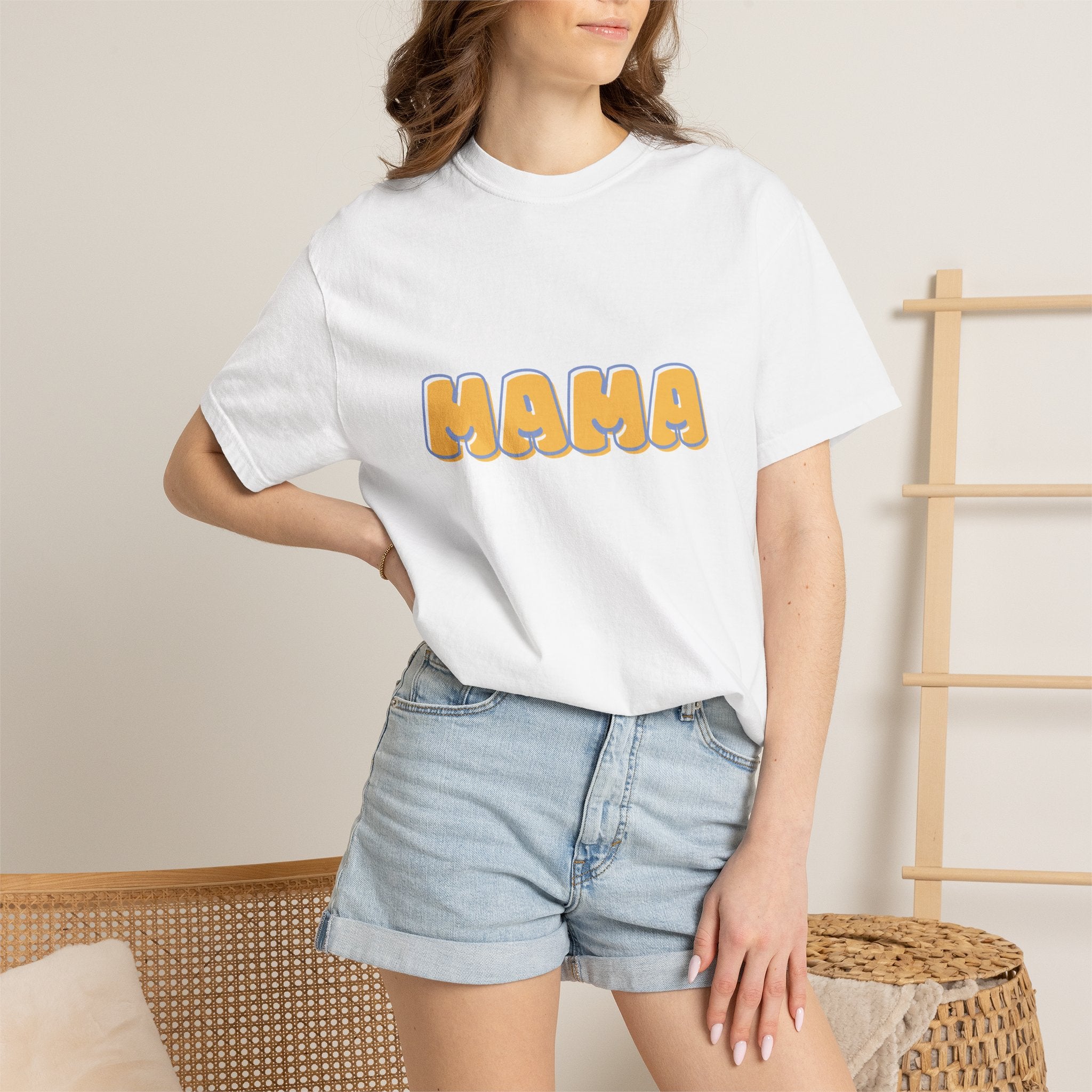 MAMA Bubble Letters Tee — Garment-Dyed Graphic T-Shirt
