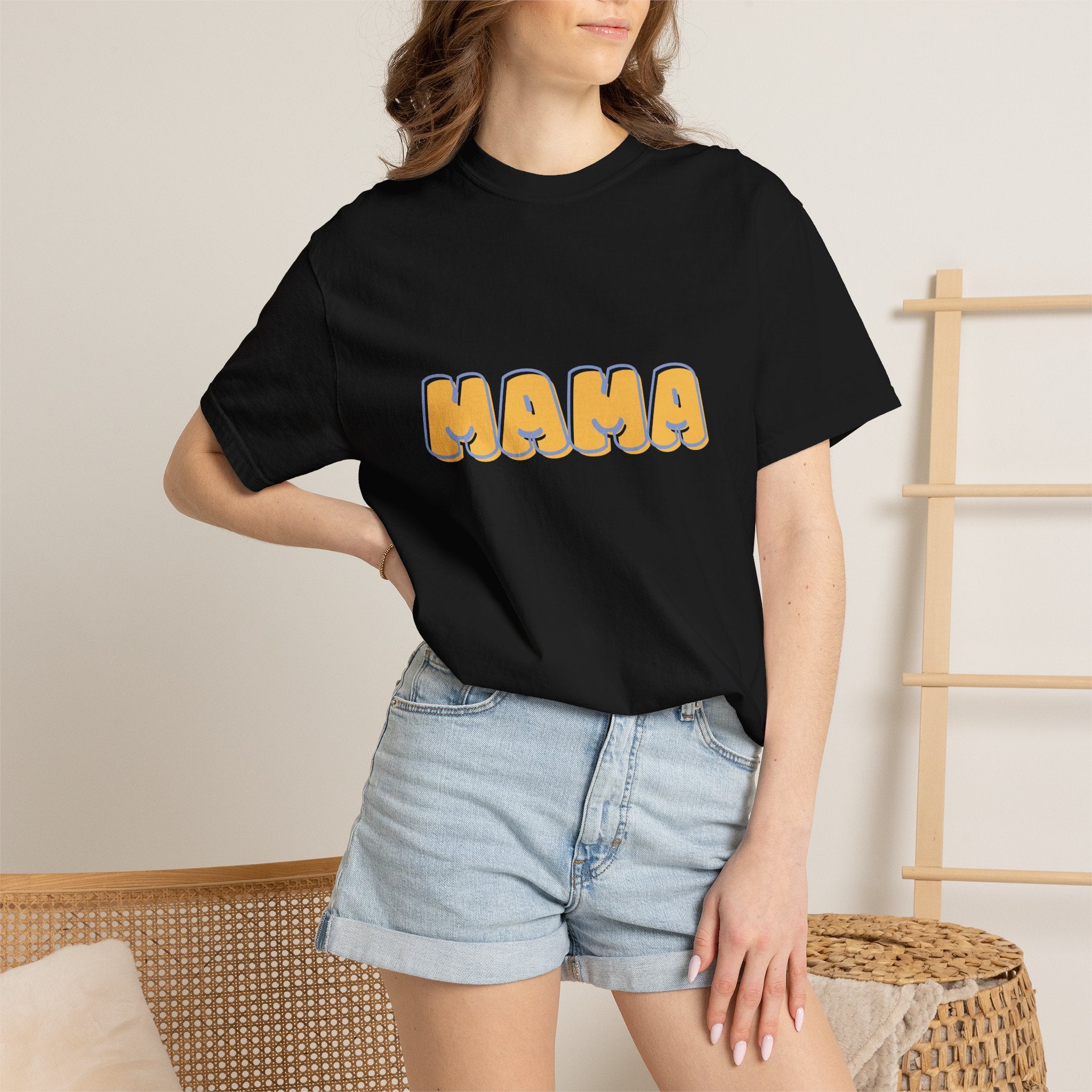 MAMA Bubble Letters Tee — Garment-Dyed Graphic T-Shirt