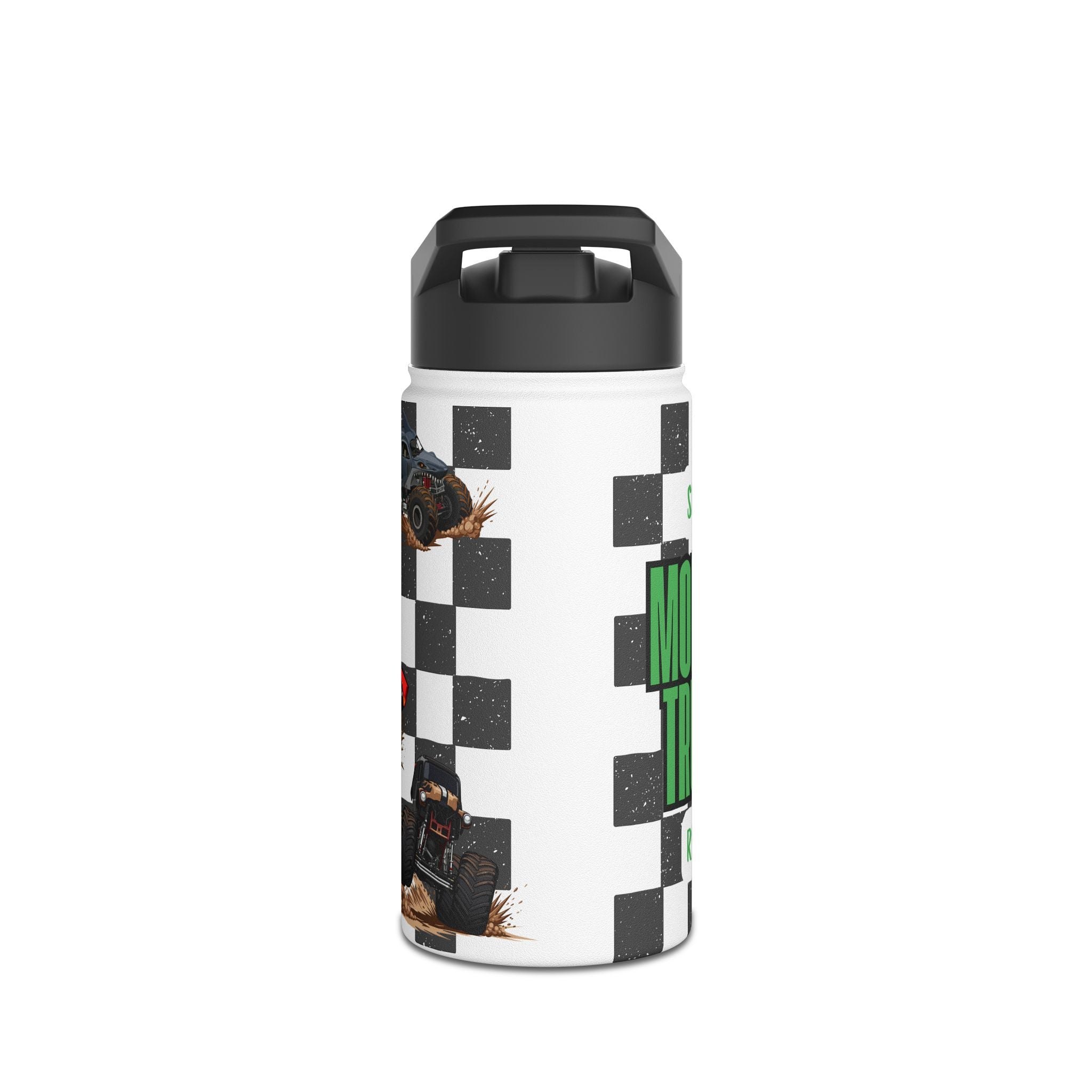 Snack. MONSTER TRUCKS. Repeat Stainless Steel Water Bottle — Kids' Monster Truck Bottle