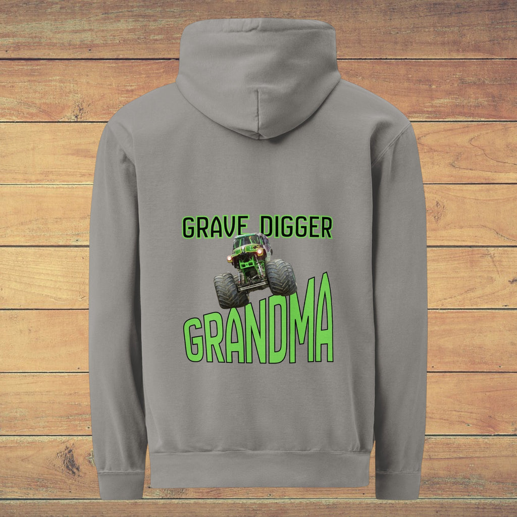 LilLlamaBean grey cotton blend hoodie with