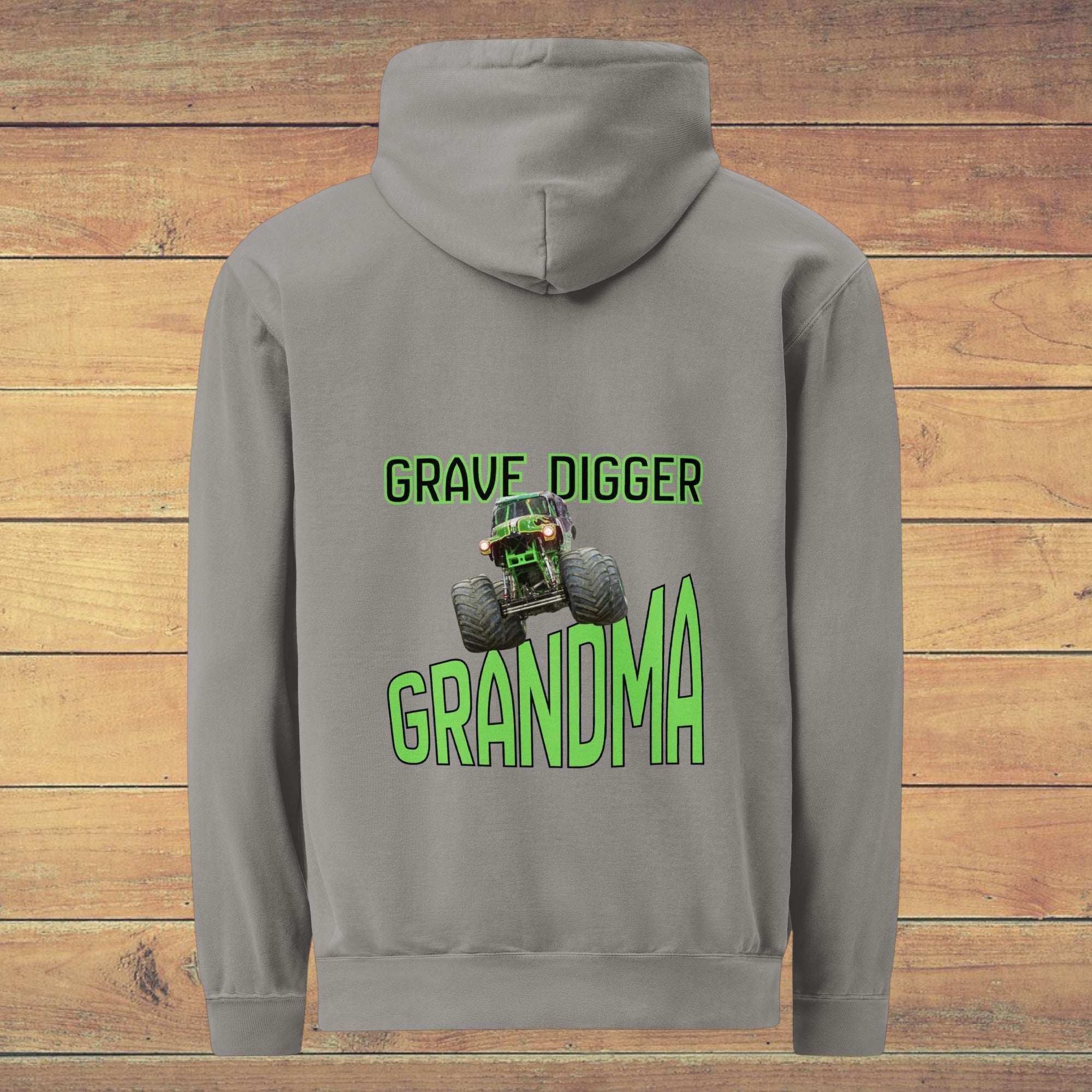LilLlamaBean grey cotton blend hoodie with